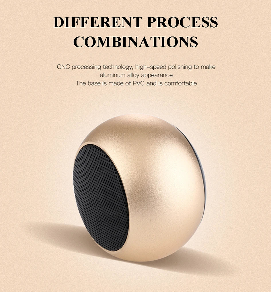 Bluetooth Wireless  5.3 Speaker Portable TWS Small Steel Gun Metal Heavy Subwoofer Outdoor Mini Bluetooth Stereo Speaker