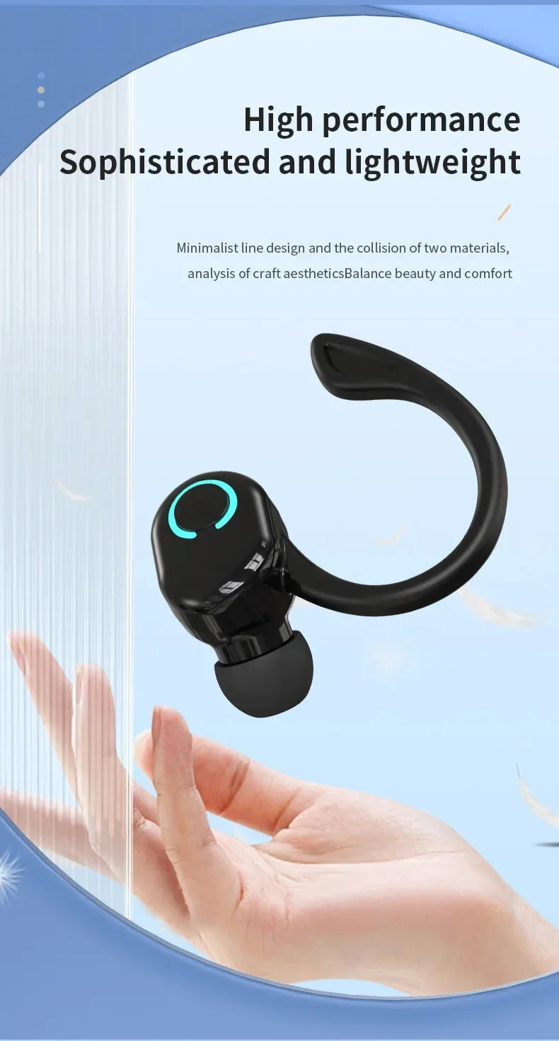 Bluetooth 5.2 Business Wireless Headphone Ear-Hook Mini HIFI Bass Noise Cancelling Earphone With Mic Earbuds Sport Game Headset