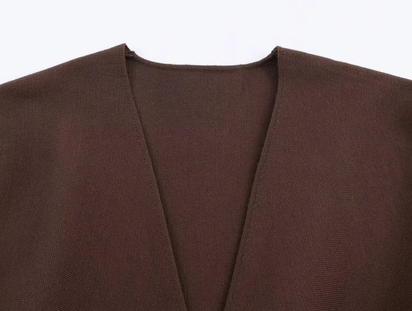 سترة نسائية أنيقة من HH برقبة على شكل حرف V وحزام مزخرف بنمط خريفي غير رسمي بأكمام طويلة محبوكة عصرية