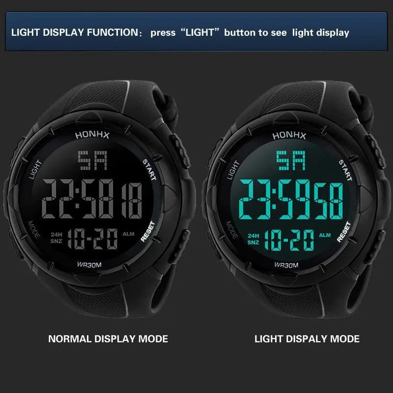 Sports Watch for Men Kid Student Teen Large dial Outdoor Sport Men Watch Multifunction digital Wristwatch Waterproof Alarm Clock