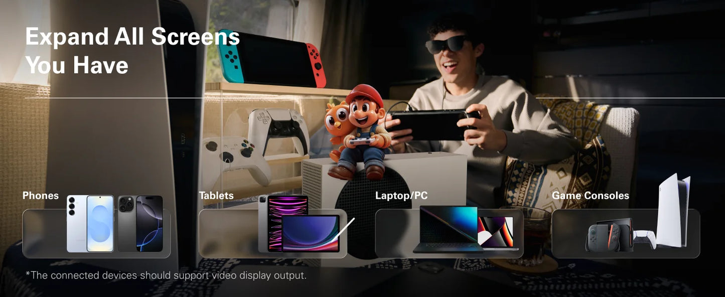 RayNeo Air 3S Pro smart AR glasses, 135-inch HD viewing, 1200Nits brightness, 3D surround sound