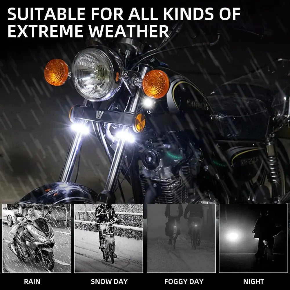 2Pcs 36LED Ring Fork Strip Flashing Indicator Motorcycle Turn Signals DRL White Amber Flasher Warning Running Lamp Blinker Acces