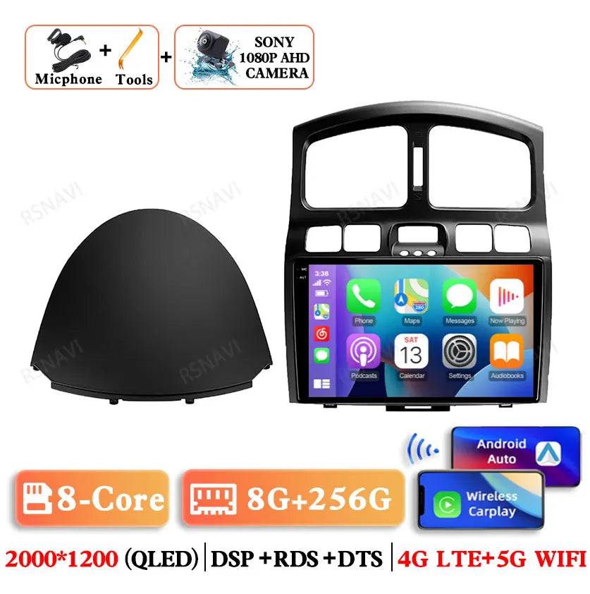 Android 15 For Hyundai Classic Santa Fe 2000-2004 JAC S1 (Rein) 2005-2015 Car Radio Qualcomm BT GPS Navigation QLED 5G WIFI AUTO