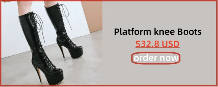 Fashion Ankle Boots Women Platform High Heels Short Boot Lace-up Black White Yellow Party Winter Shoes Lady Large Size 50 45