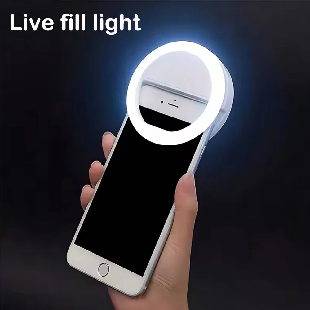 Mobile Phone Fill Light USB Charge Led Selfie Ring Light Phone Live Broadcast Video LED Selfie Ring Lamp For All Smartphone