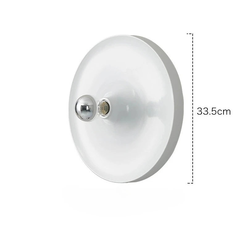 Medieval Bedside Wall Lamp Living Room Hallway Balcony Wall Lamp Bedroom Postmodern Flying Saucer Retro Metal Electroplated Lamp