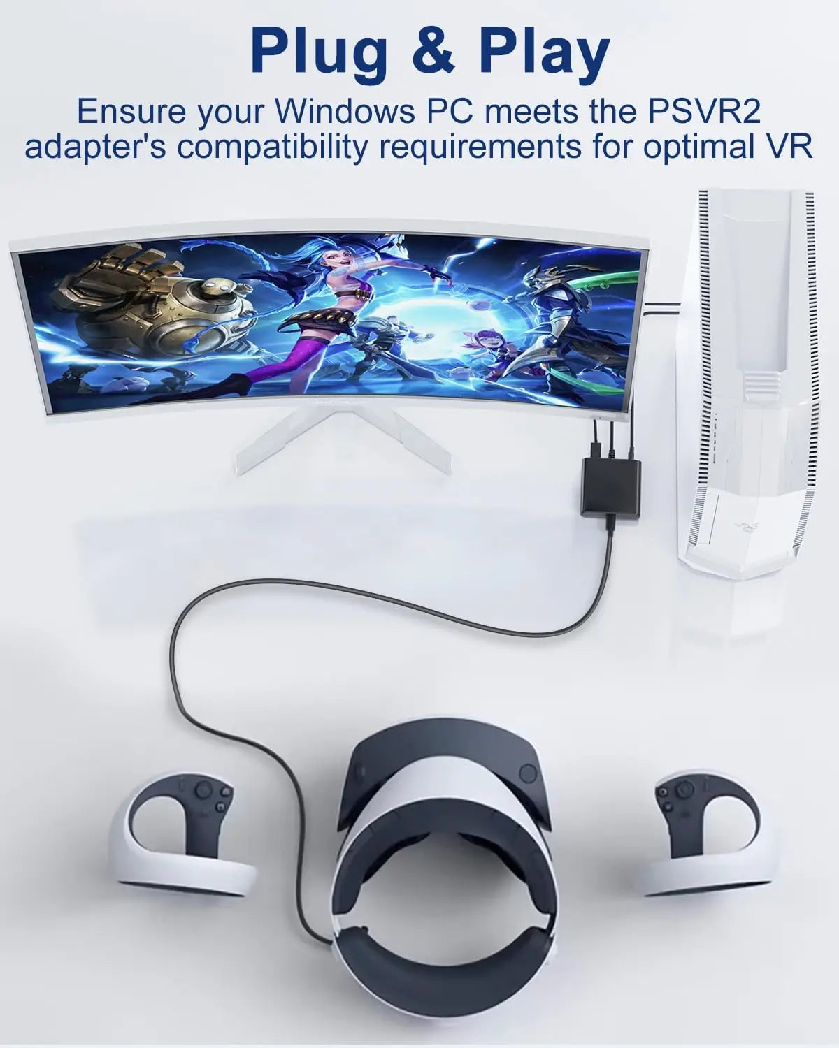 Aolion For PS VR2 PC Adapter Computer Adaptor For PS5 Console For Windows PC Converter Game Accessories