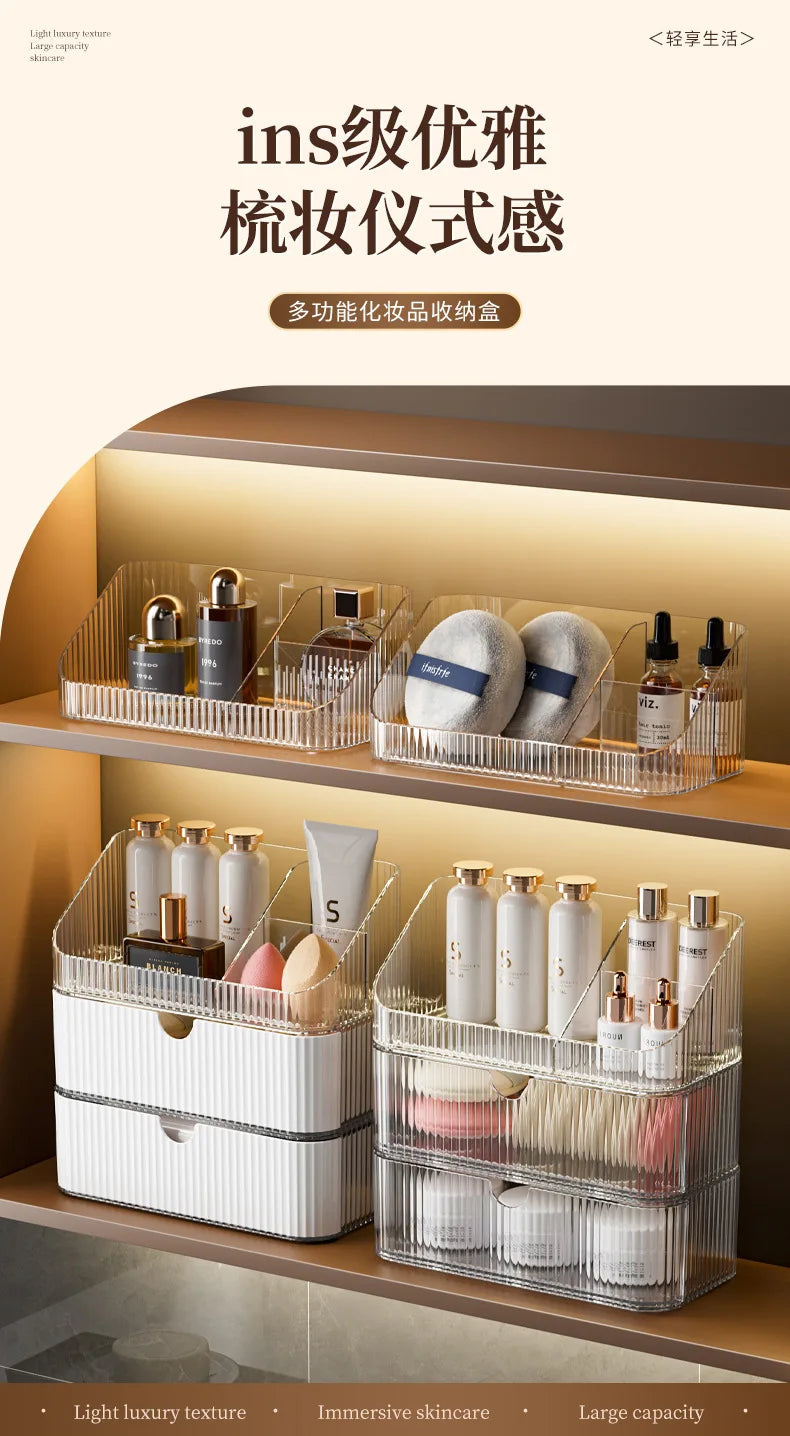 Bathroom Storage Boxes Transparent  Cosmetics Dormitory Accessories Organizer Modern Style Convenient Organization Home