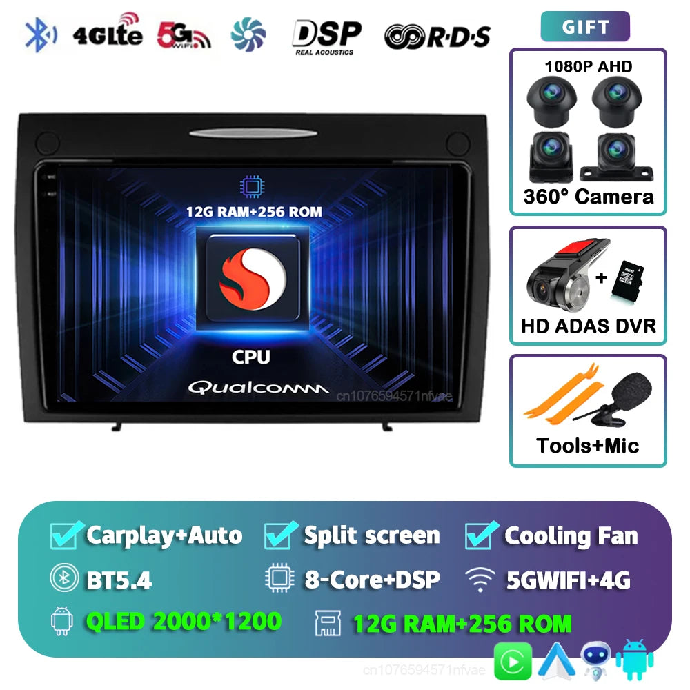 Android 15 For Benz SLK-Class R171 2004 - 2011 2K QLED Android Car Radio Multimedia Video Player GPS stereo CarPlay Head Unit 4G