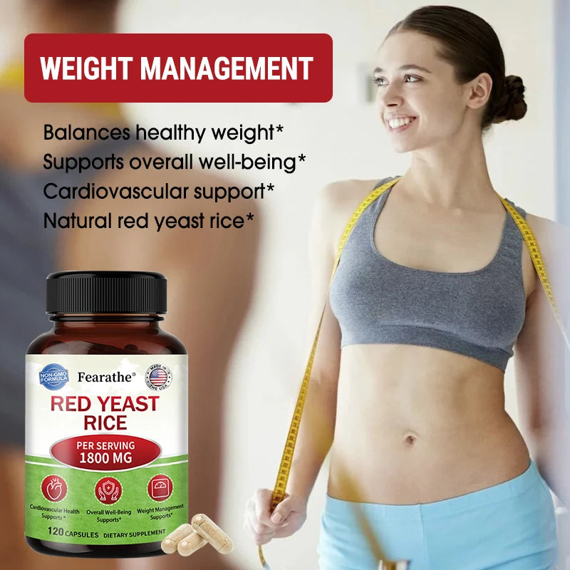 Red Yeast Rice,120 Capsules,Supports Cardiovascular Health,Helps Maintain Healthy Circulation,and Promotes Overall Well-being