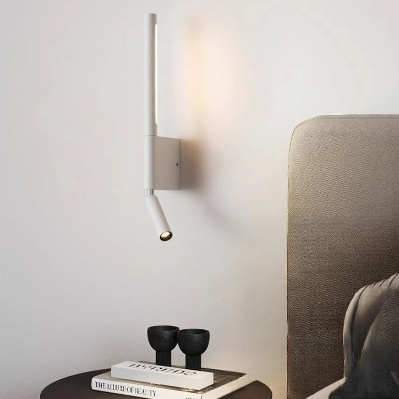 Bedroom Wall Lamp Minimalist Modern Reading Light Homestay Hotel Study Rotating Wall Lamp Adjustable Reading Light With Switch