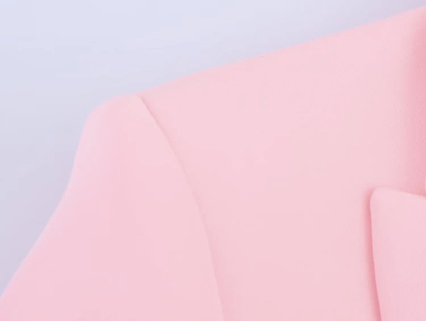 طقم نسائي وردي من HH Fashion، يتكون من سترة ريشية بياقة مطوية وأكمام طويلة وصدر واحد + بنطال طويل بسحاب وجيوب وخصر مرتفع