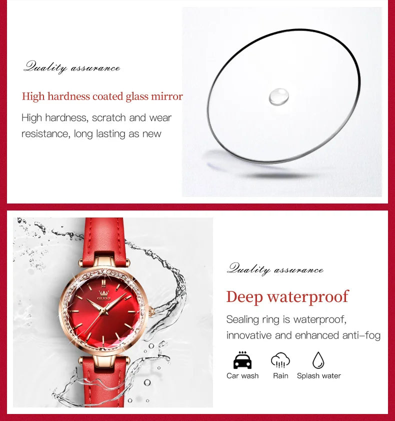 OLEVS Brand watch fashion diamond-encrusted outer ring ladies quartz watch waterproof watch 6645 SwiftNest