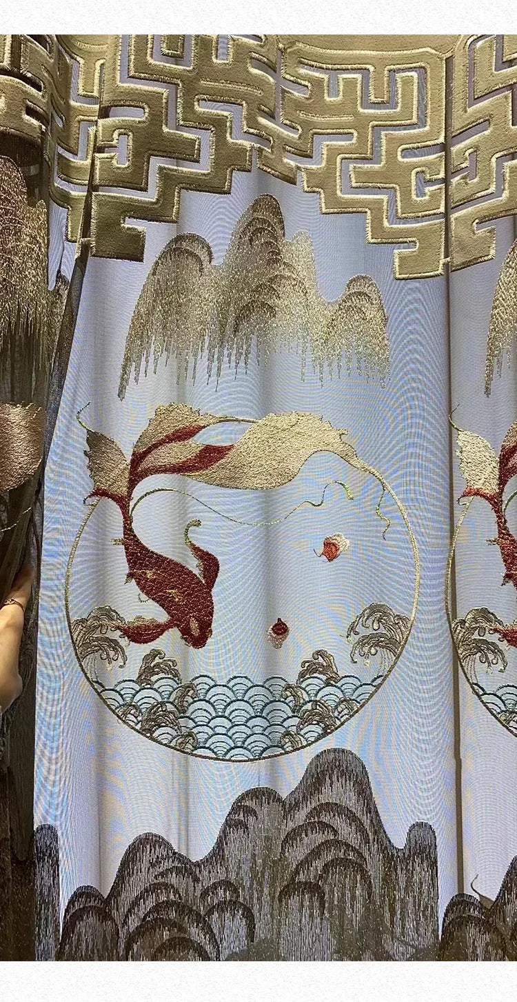 Curtains for Living Room Bedroom Dining  Embroidered Modern Shading Velvet Cloth Customiz Custom  Classic Decor Fabric Blackout