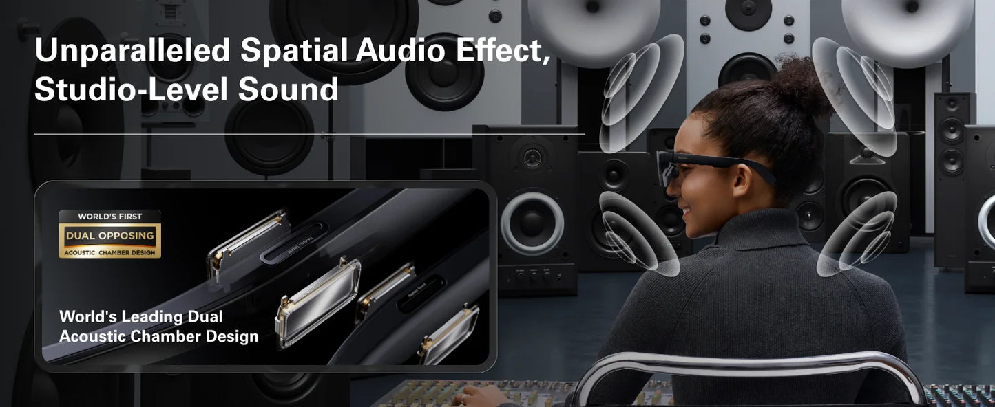 RayNeo Air 3S Pro smart AR glasses, 135-inch HD viewing, 1200Nits brightness, 3D surround sound