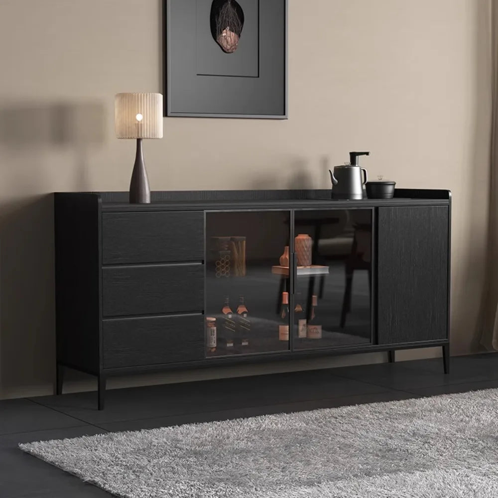 Kitchen Shelf Cabinets Living Room Storage Display Black Closets Cabinet Buffet Cupboard Mueble Recibidor De Entrada Decor