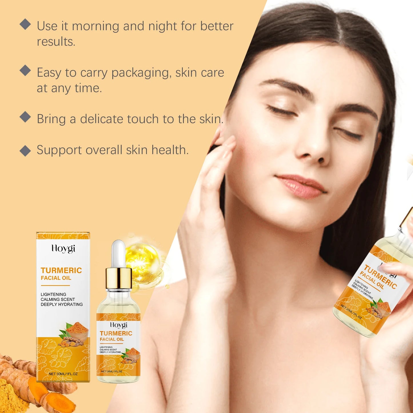 Turmeric Skincare Set Body Soap Anti Acne Dark Spot Corrector Improve Dry Skin Moisturizing Face Cream Brightening Facial Serum