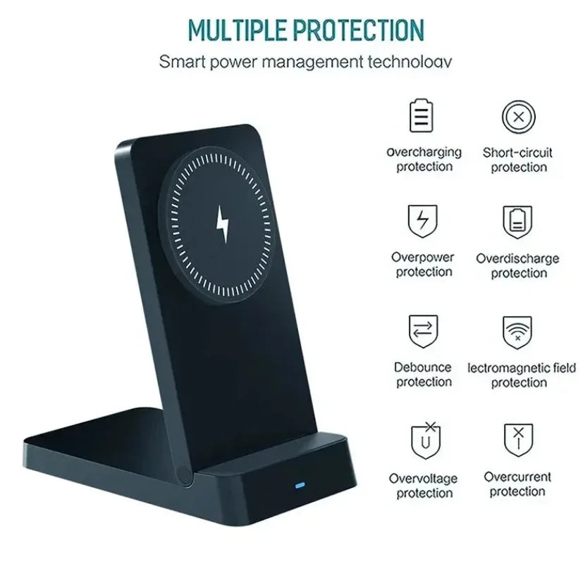 Magnetic 30W Wireless Charger Desktop Fast Charging Station Fold Smart Phone Holder Charge For Magsafe iPhone 16 15 14 13 12 Pro