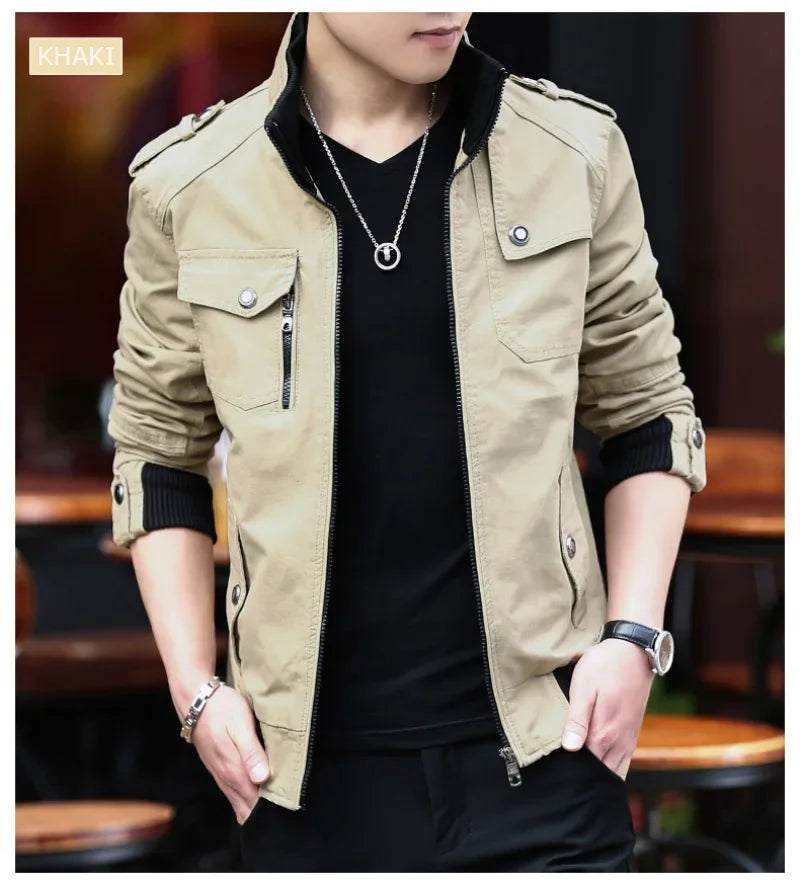 mens cargo jackets New Fashion bomber jacket mens wear simple British style Warm Windproof Jacket and coat baseball jacket male