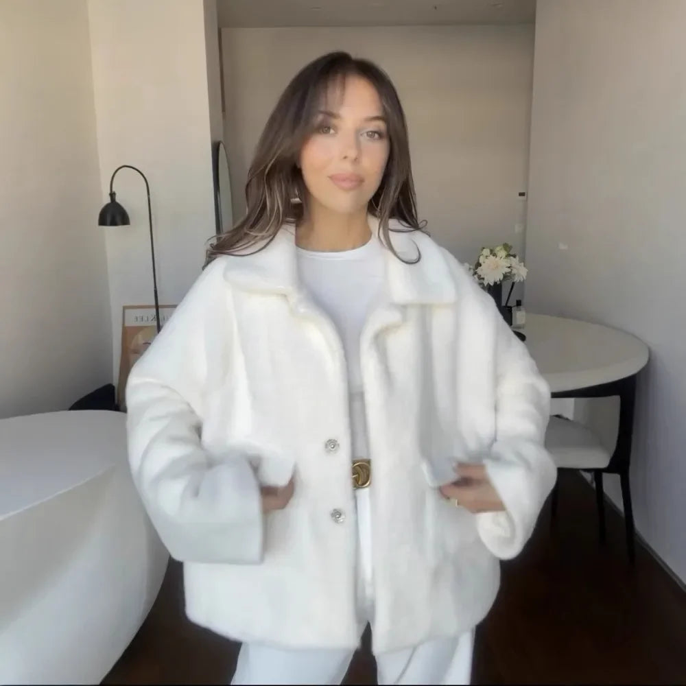 Women's Woolen Coat Fashionable Loose Furry Temperament High-end Soft Glutinous Autumn and Winter New Item SwiftNest