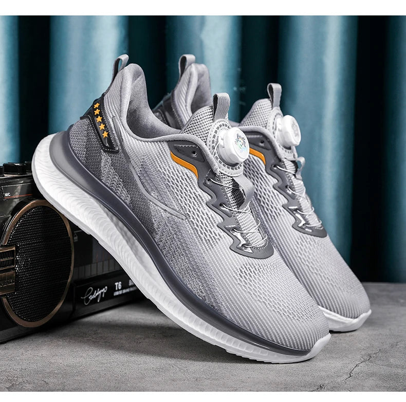 Men's Outdoor Running Shoes with Shock Absorption, Lightweight, Breathable, and Suitable for Casual Sports Activities.