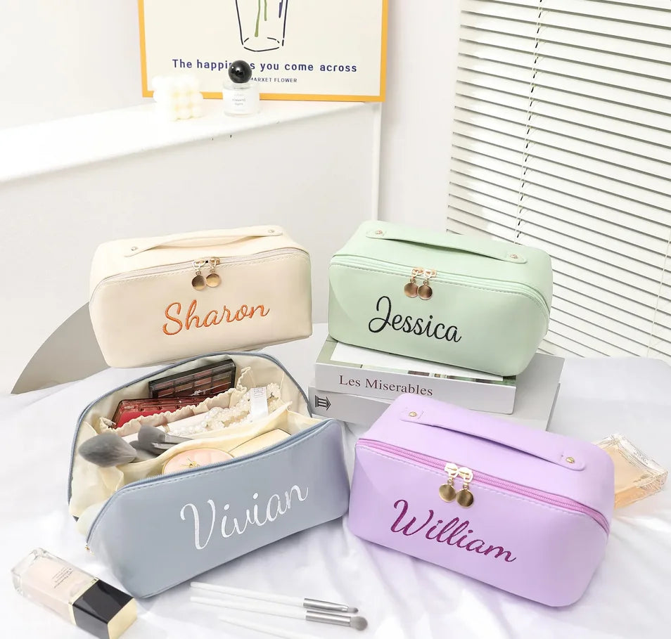 حقيبة مكياج مخصصة حقيبة مستحضرات تجميل شخصية لها هدية عيد الحب الفريدة هدايا وصيفات العروس هدية عيد الميلاد حقيبة مكياج للسفر