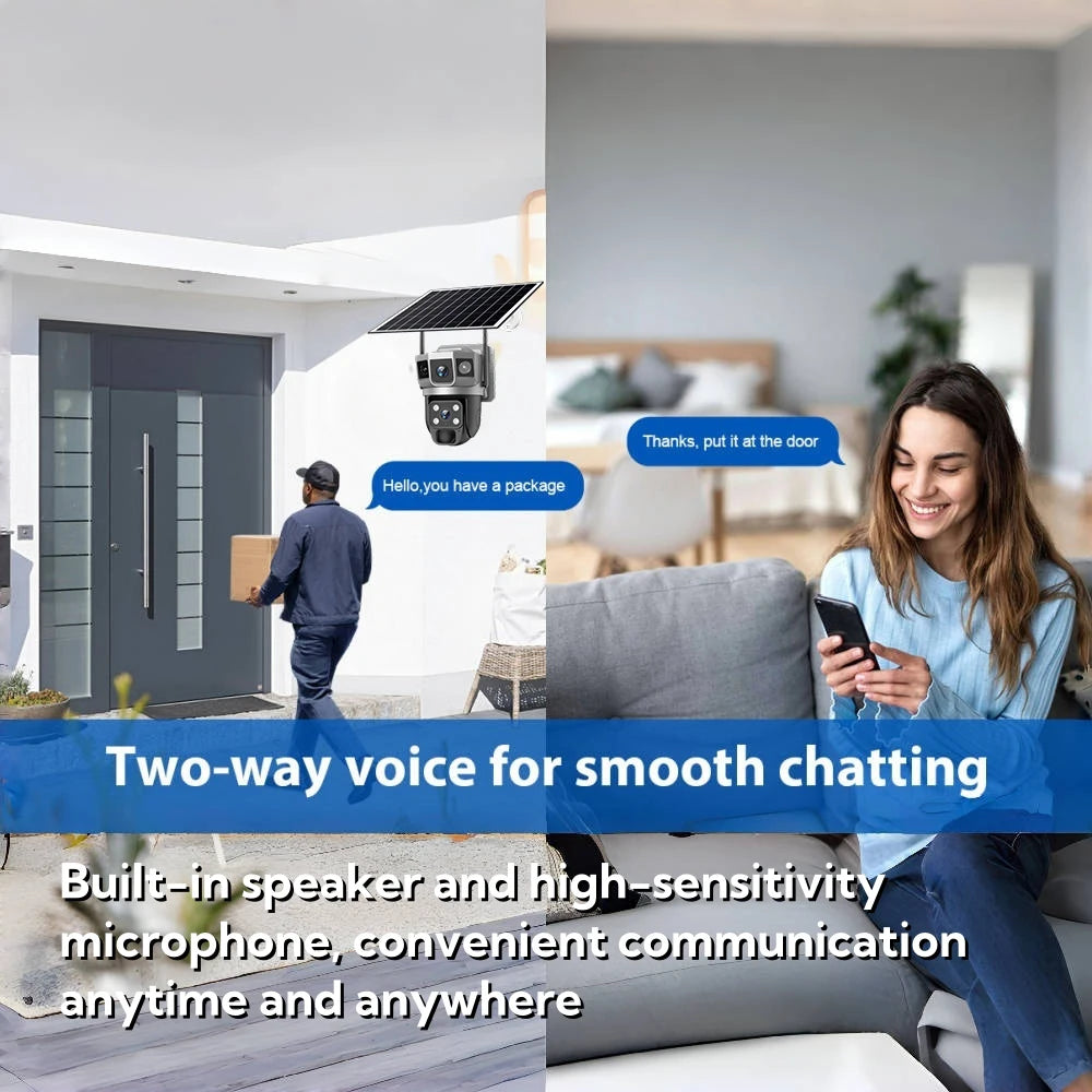 V380pro 12MP 6K WIFI Camera Solar PIR Human Detection Night Vision Waterproof Security Video IP Camara Battery CCTV Monitor