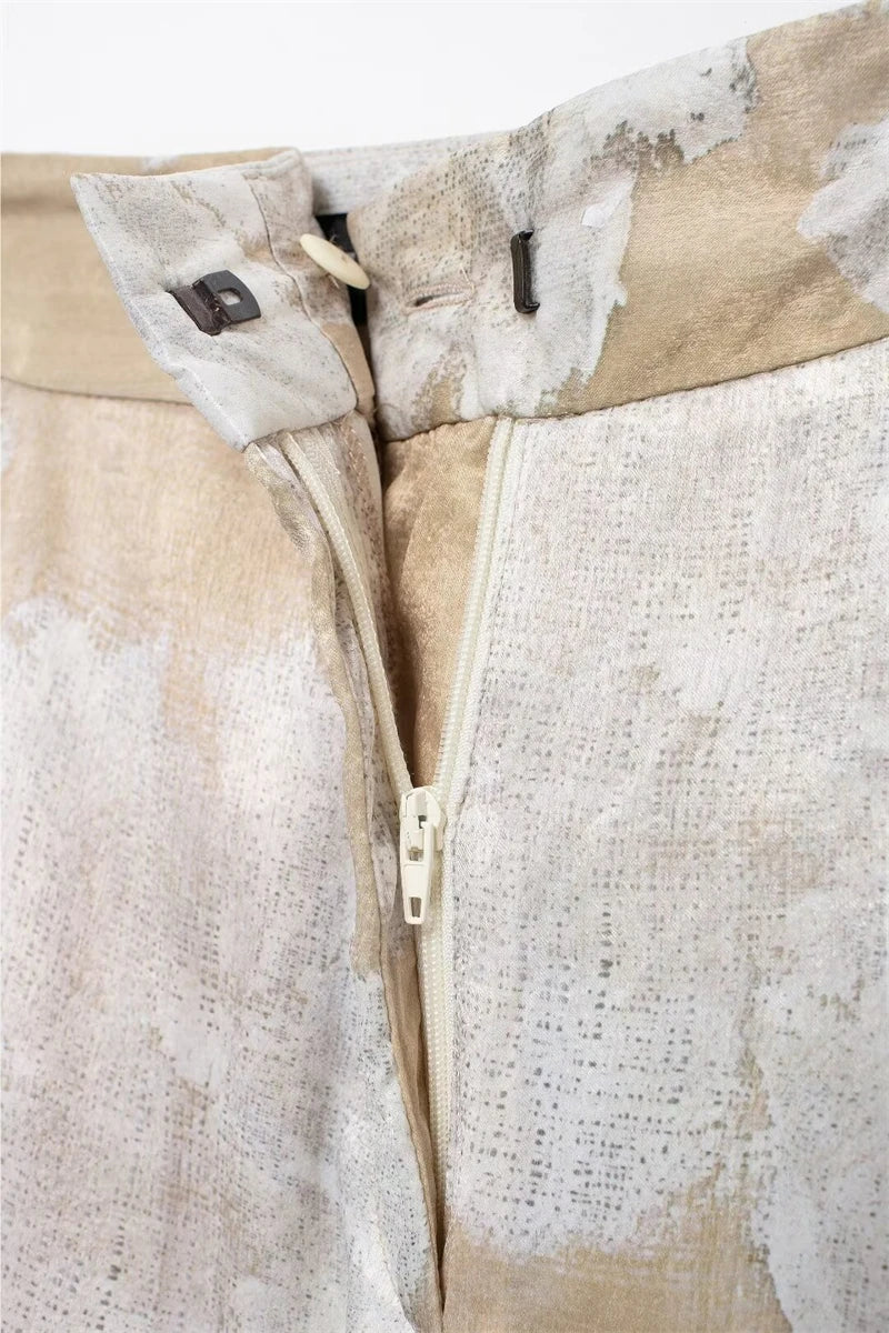 Women's Suit Spring-Summer 2024 New Fashionable Floral-Print Satin Shirt Printed Pants Elegant chic women's suit SwiftNest