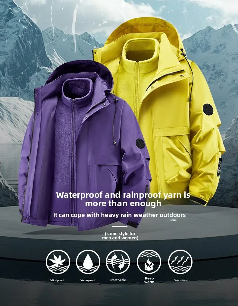 Jacket men's jacket jacket autumn and winter jacket three-in-one outdoor sports jacket fleece jacket inner jacket jacket