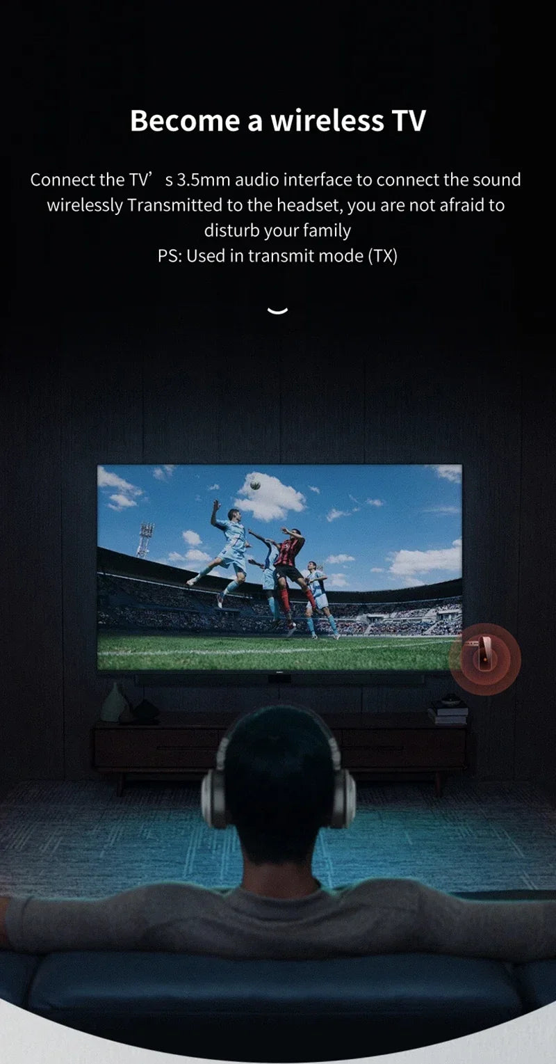 2 in 1 Bluetooth Transmitter Audio Receiver 3.5MM AUX With Mic Handsfree Stereo Music Wireless Adapter For TV PC Car Kit