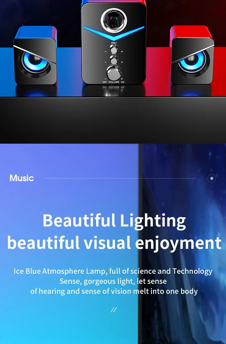 Bluetooth Speaker Home Theater Sound Bass System Mini Speakers Desktop Computer MP3 Player Audio for PC Phone Subwoofer Soundbar