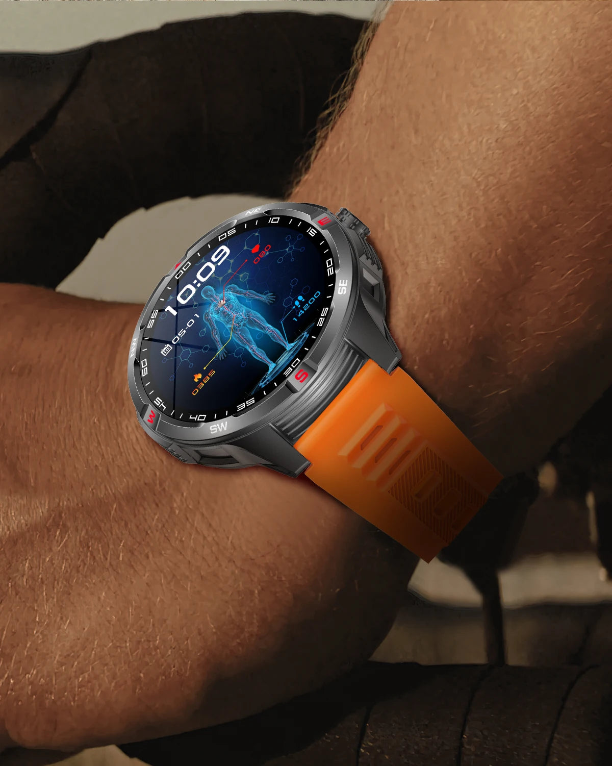 Outdoor Sports Smart Watch Men 1100mAh Large Battery Bluetooth Call 100+ Sports Modes Compass Waterproof Health Sport SmartWatch