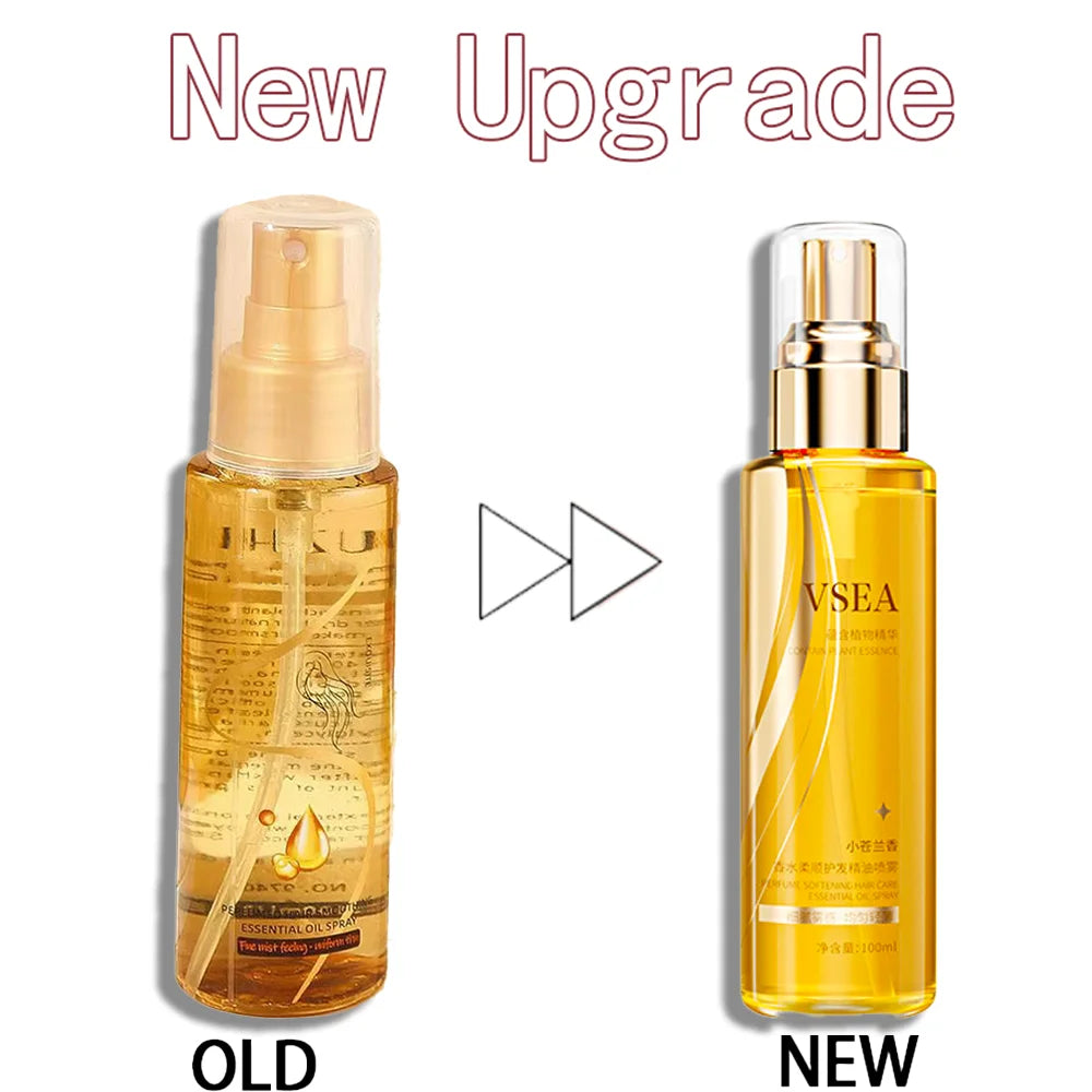 بخاخ زيت عطري للعناية بالشعر، مغذي ومصلح، لمسة نهائية ناعمة ولامعة، عطر يدوم طويلاً، سهل الاستخدام لجميع أنواع الشعر