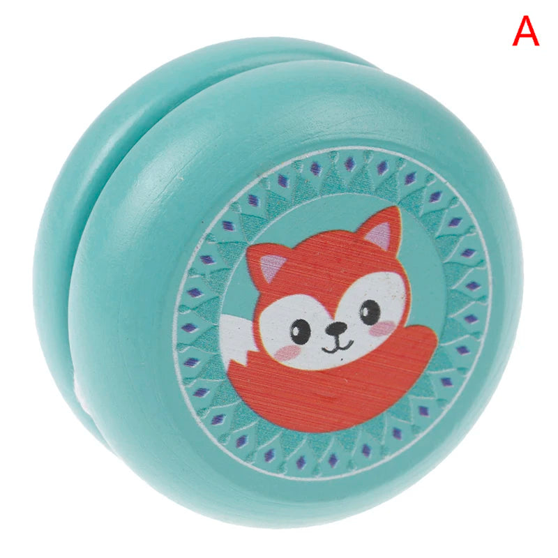 Children Yoyo Ball Cute Animal Prints Wooden Yoyo Toys Fox Owl Hedgehog Snails Toys Kids Yo-Yo Creative Yo Yo Toys For Fun