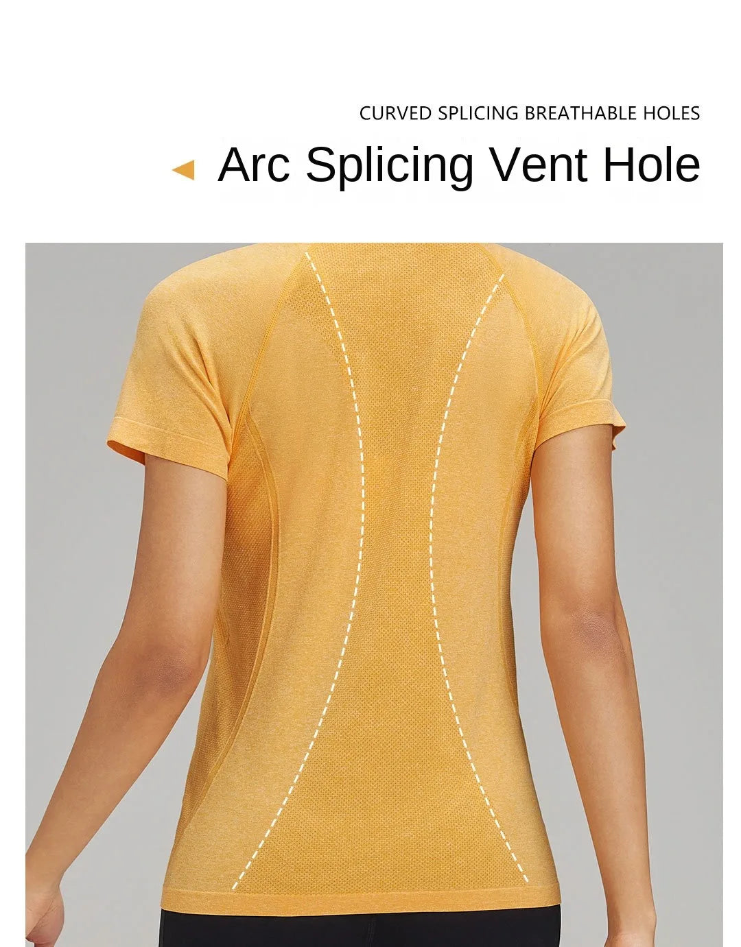 Outdoor yoga T-shirt, quick drying solid color sportswear, casual running, quick drying fitness training, short sleeved women