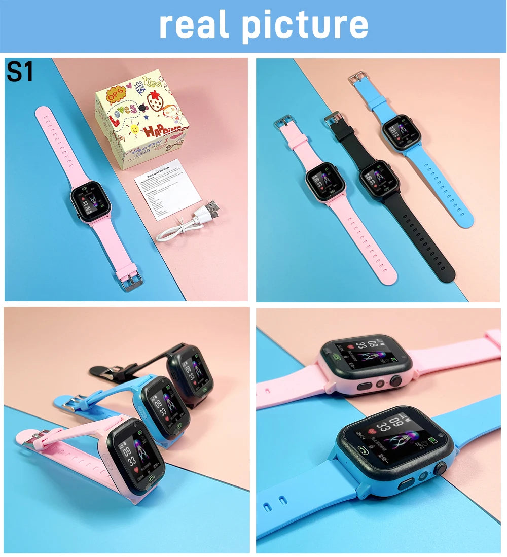 Kids Smart Watch SOS LBS Location Sim Card Call Child SmartWatch Camera IP65 Waterproof Watch Phone For Boys Girls Present Gift