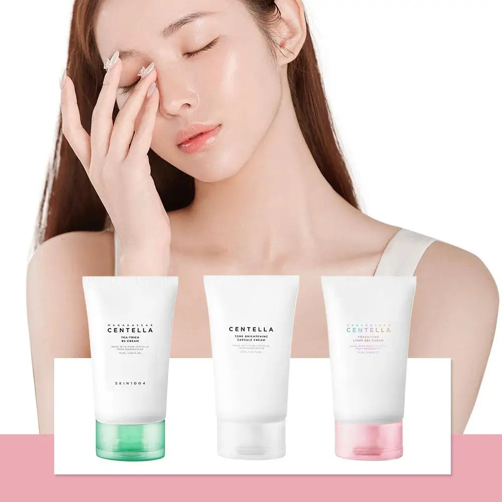Centella Asiatica Skin Care Set Brightening Face Serum with Hyaluronic Acid Calming Toner Waterproof Sunscreen Moisturizing