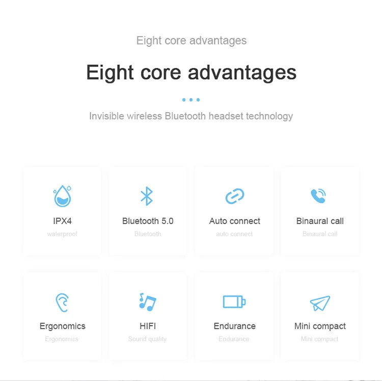 TWS Bluetooth Headphone Wireless Earphone Stereo Headset sportEarbuds microphone with charging box forsmartphone