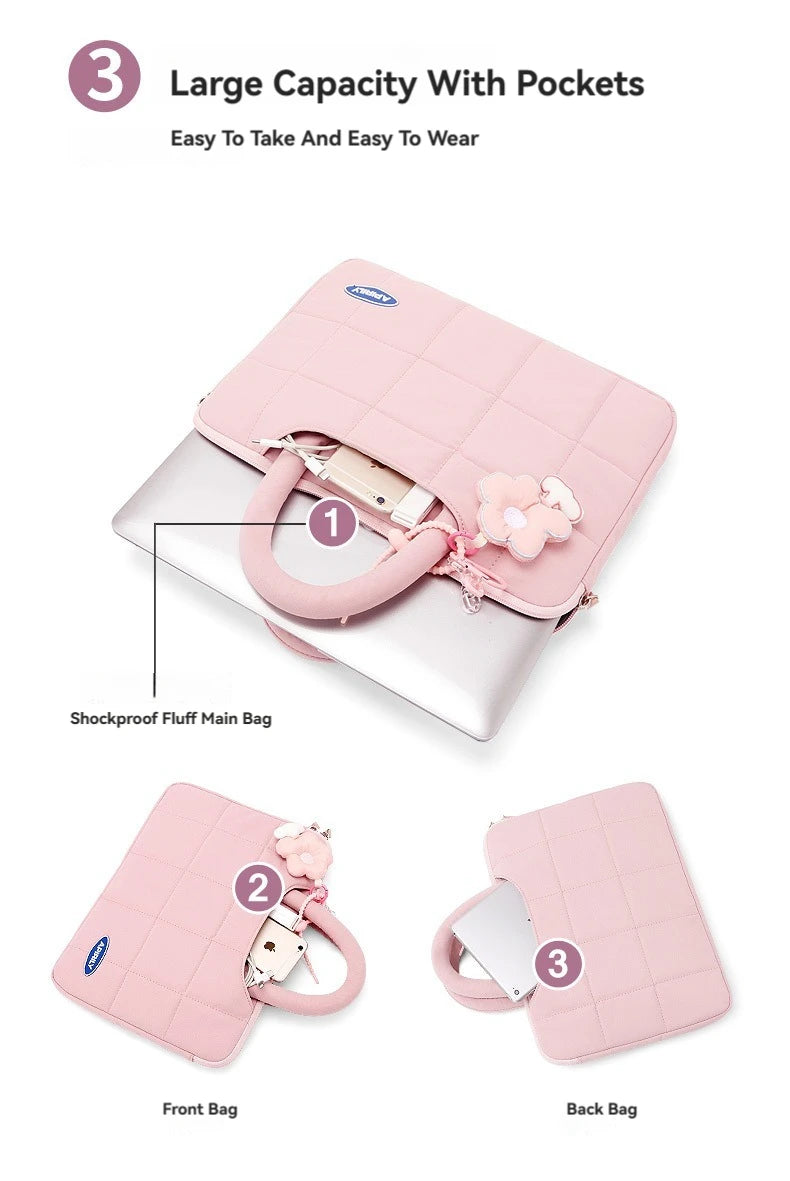 حقيبة كمبيوتر محمول مقاس 13.3 بوصة و14 و15 و15.6 بوصة وغطاء لجهاز ماك بوك إير برو وشاومي وهواوي وآسوس وحقيبة كمبيوتر محمول للرجال والنساء وحقيبة يد محمولة