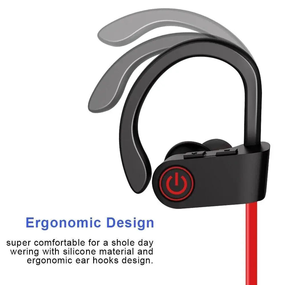 Wireless Bluetooth 5.0 Earbuds Stereo Headphones in Ear Headset Built-in Microphone Sports Waterproof Neck-hanging Headsets