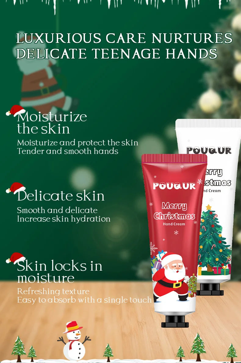 5pcs/Set  Christmas Hand Cream Sets Moisturizing Refreshing Handcream Nourishing Beauty Hands Creams Skin Care Products
