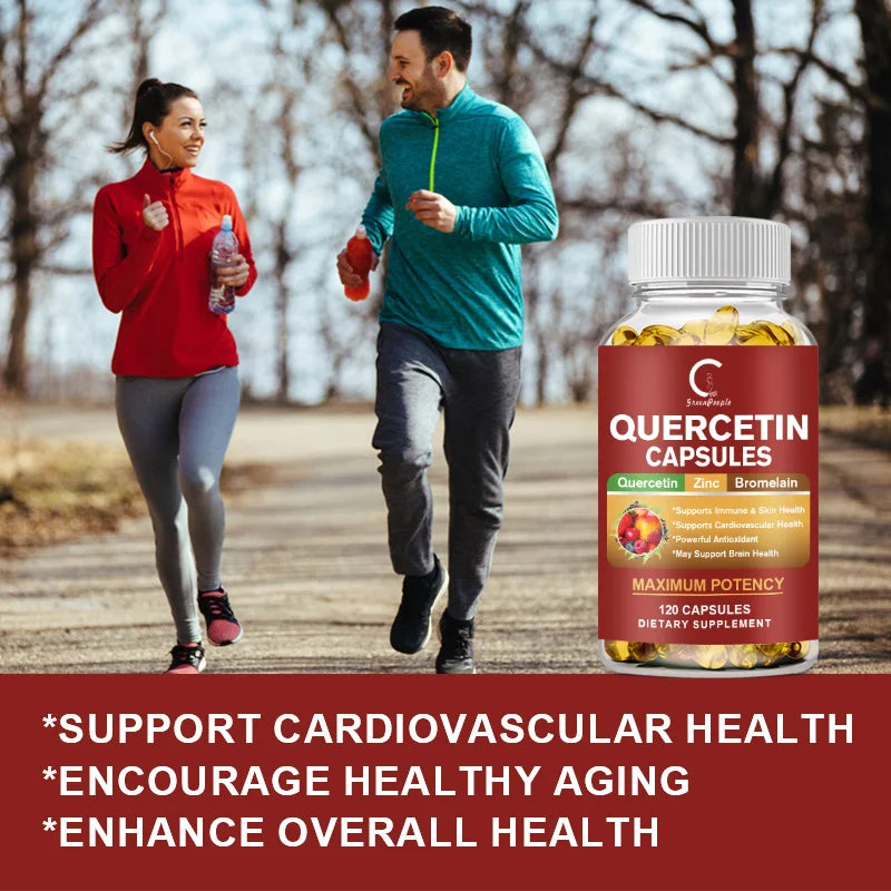 Quercetin Capsules Supplement Quercetin with Bromelain Capsule- Non-GMO - Gluten Free - Supports Overall Health & Well Being