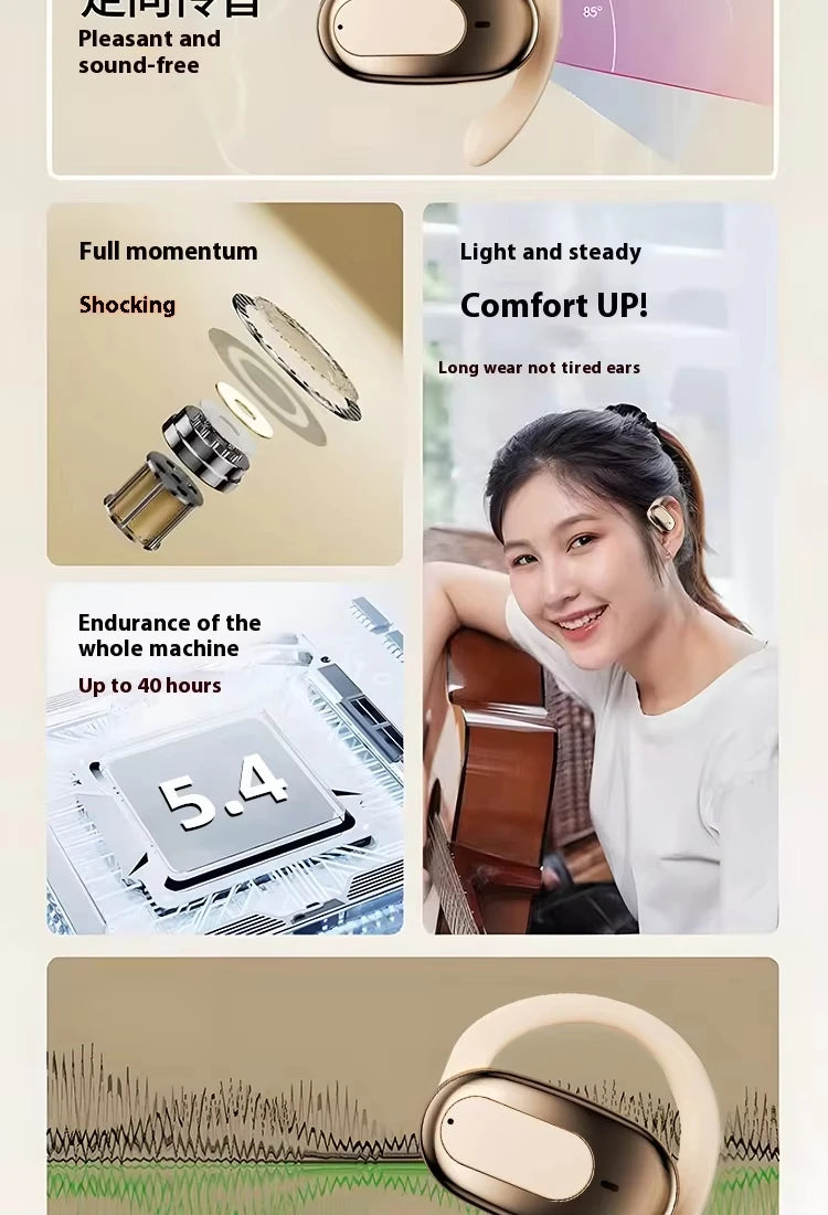 Bluetooth5.4 Sports Headset Wireless Ear-Hanging Headphone Touch With Microphone Game Earphone HD Stereo For smart Phone Headset