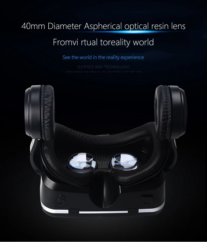 VR Shinecon 6.0 Headphone Version 3D Virtual Reality Stereo Helmet VR Headset with Remote Control for IOS Android