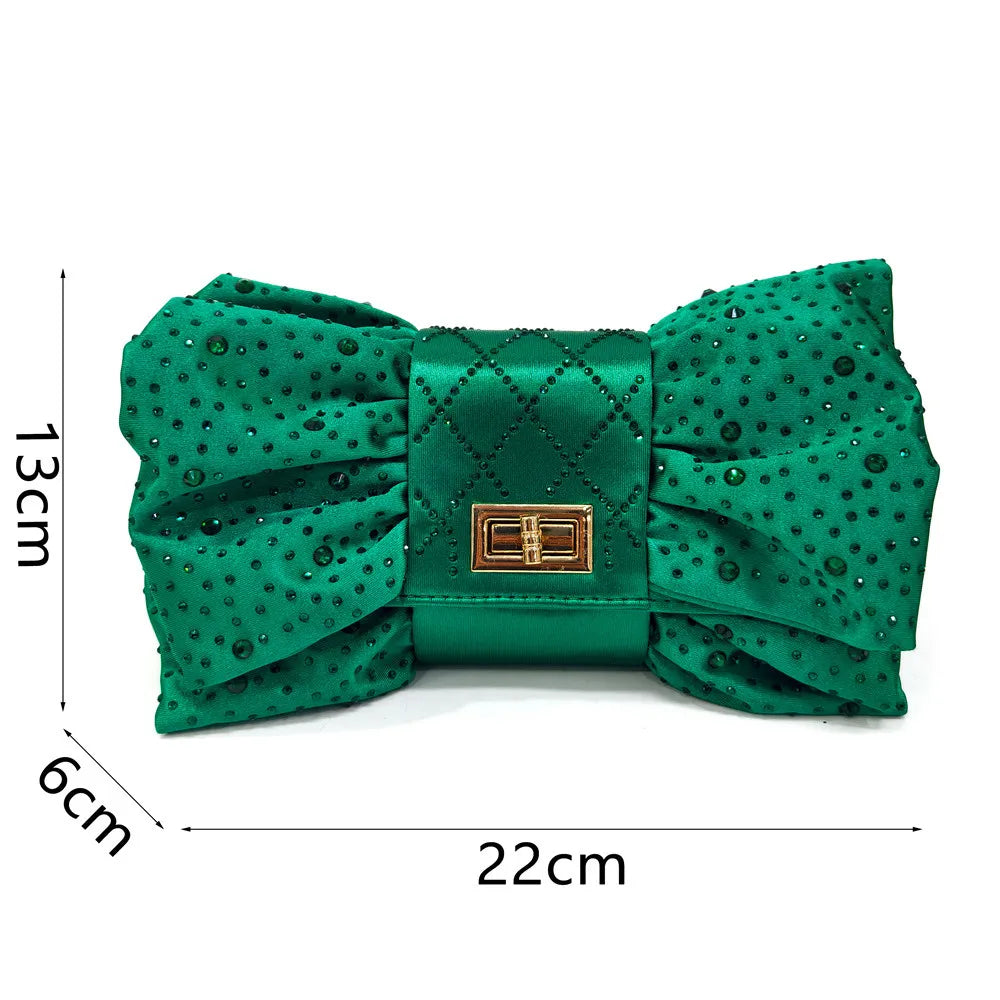 Latest Women Italian Shoes and Matching Bags Decorated with Rhinestone Elegant Pointed Toe Wedding Shoes Bride