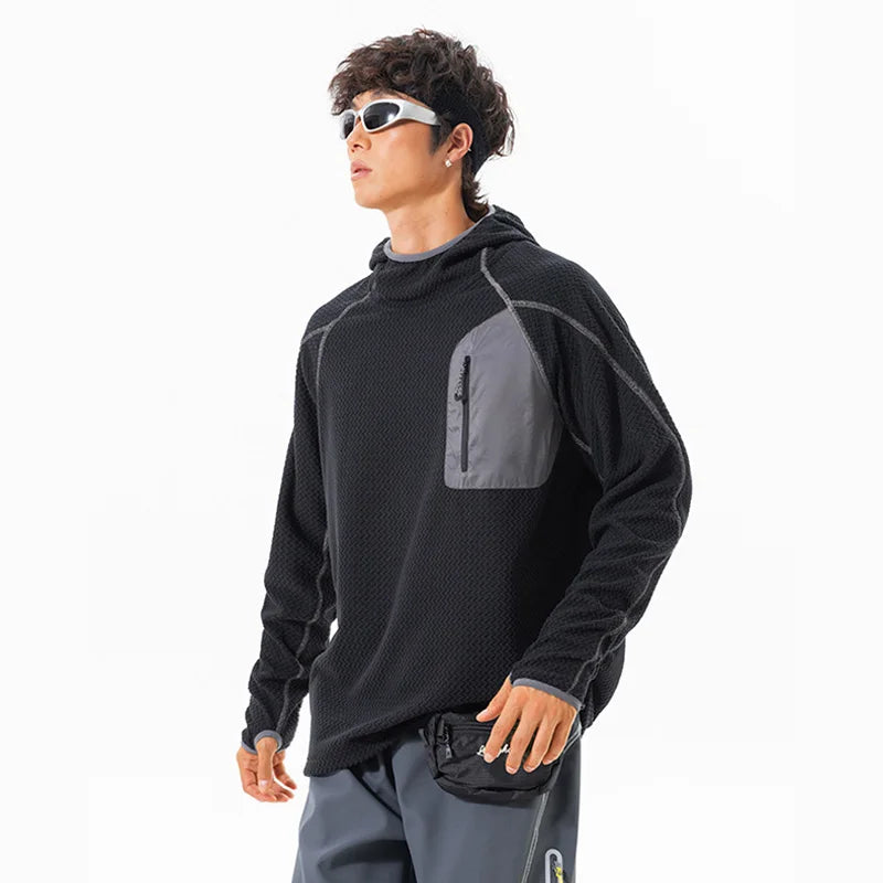 Outdoor Sport Hoodie Men Women Loose Casual Lightweight Warm Pullover Hooded Sweatshirts Couple Autumn Winter Hoody Tops