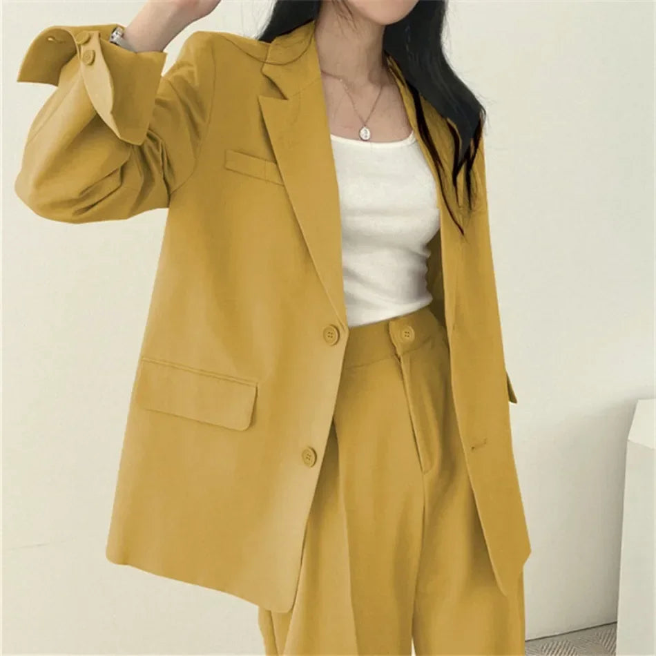 Fashion 2 Piece Sets Women Outfits Spring Autumn New in Korean Pants Sets Commuter Elegant Suit Coat 2 Piece Sets Women Jacket SwiftNest
