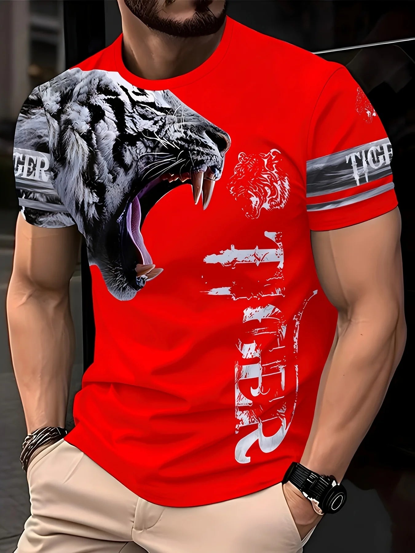 Mens Fashion Crew Neck T-Shirt - Soft,Breathable,Casual Wear