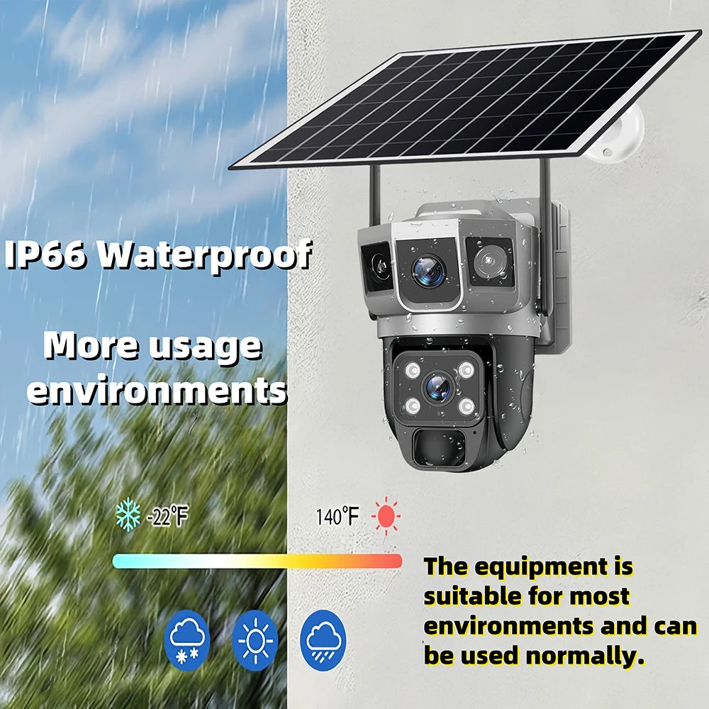 V380pro 12MP 6K WIFI Camera Solar PIR Human Detection Night Vision Waterproof Security Video IP Camara Battery CCTV Monitor