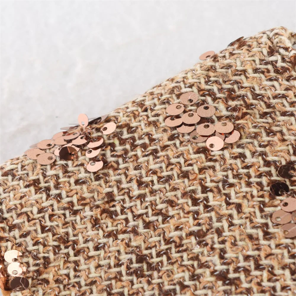 New women's clothing European and American style fashion bead embroidery coarse flower cloth small fragrant style two-piece set SwiftNest